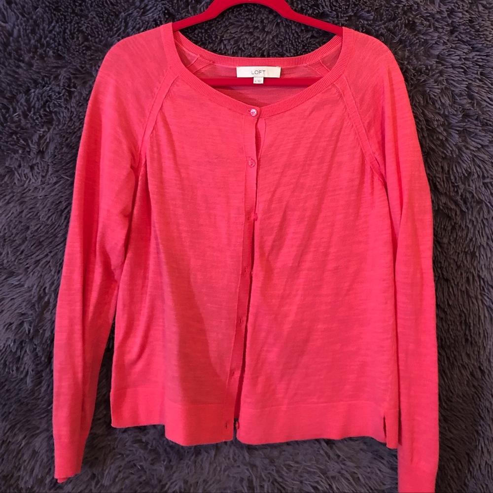 Loft Cotton Linen Blend Cardigan